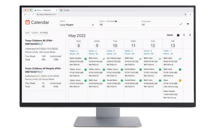 Statewise desktop calendar app